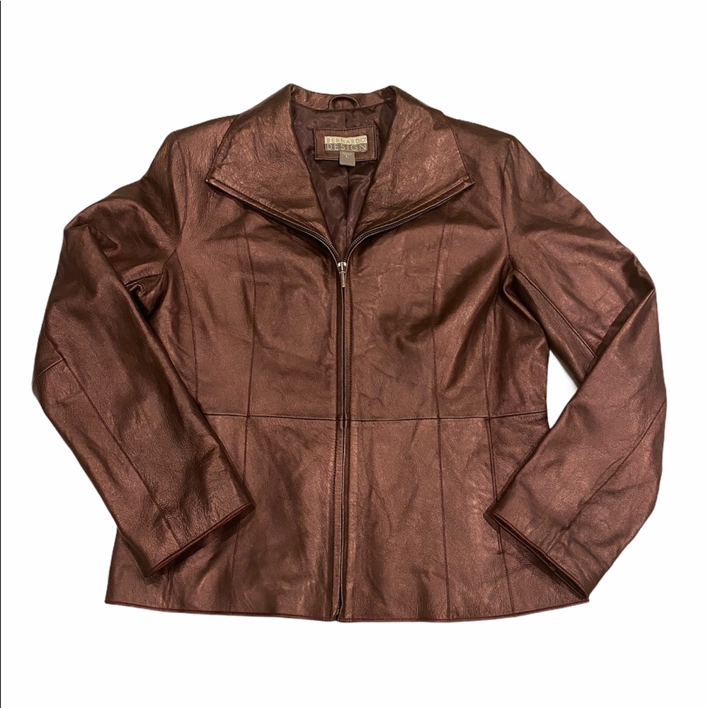 Bernardo Design Burgundy Genuine Leather Jacket